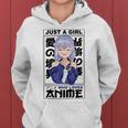 Just A Girl Who Loves Anime Japonés Manga Anime Merch Sudadera con capucha para mujer