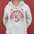 Kinder Geburtstag 5 Mädchen Regenbogen Fee Fünfter 5 Jahre Alt Kapuzenpullover für Damen