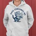 Rage Consumes Me Cat Flower Cute Kitty Cat Meme Gray Kapuzenpullover für Damen