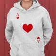 Women's Heart Ass Costume Playing Card Game Poker Skat Carnival Kapuzenpullover für Damen