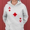 Women's Playing Card Chequered Ace Card Costume Fancy Dress Ass Groups Kapuzenpullover für Damen