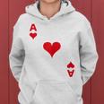 Women's Playing Card Heart Ace Card Costume Fancy Dress Ass Groups Kapuzenpullover für Damen