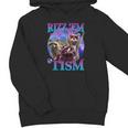 Rizz Em With The Tism Retro Raccoon Meme Unisex Youth Hoodie