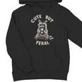 Sarcastic Raccoon Unisex Youth Hoodie - Cute But Feral Vibes