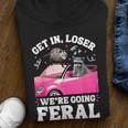 Get In Loser We're Going Feral Unisex Youth Hoodie - Raccoon Opossum Meme