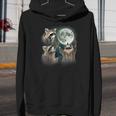 Raccoon 3 Racoons Howling At Moon Weird Cursed Unisex Youth Hoodie