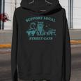 Support Local Wildlife Hoodie - Vintage Raccoon & Skunk Design