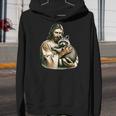 Vintage Raccoon Lover Unisex Youth Hoodie - Jesus Hugging Design
