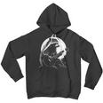 Raccoon Guitarist Youth Hoodie - Humorous Moonlight Music Theme