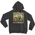 Retro Delightful Angry Raccoon Hoodie - Unisex Youth Casual