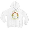 Raccoon Retro Hoodie - Grey Cartoon Graphic - For Enthusiasts & Families
