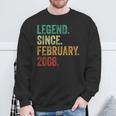 17 Years Old Legend Since February 2008 17Th Birthday Sweatshirt Gifts for Old Men