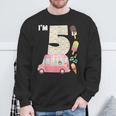 5Th Birthday Crew Ice Cream Truck I'm 5 Bday Ice Cream Party Camisa de entrenamiento Regalos para ancianos