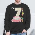 7Th Birthday Crew Ice Cream Truck I'm 7 Bday Ice Cream Party Camisa de entrenamiento Regalos para ancianos