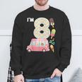 8Th Birthday Crew Ice Cream Truck I'm 8 Bday Ice Cream Party Camisa de entrenamiento Regalos para ancianos