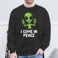 Alien I Come In Peace Space Rave Edm Music Alien Sweatshirt Geschenke für alte Männer