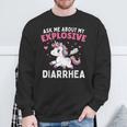 Ask Me About My Explosive Diarrhea Poop Meme Unicorn Sweatshirt Gifts for Old Men