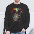 Autism Skeleton Guitar Player Rock Music Autism Awareness Sweatshirt Gifts for Old Men