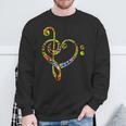 Bass Clef Heart I Love Music Bass Sweatshirt Geschenke für alte Männer