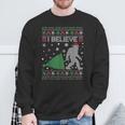 I Believe Bigfoot Sasquatch Ugly Christmas Sweater Mens Sweatshirt Gifts for Old Men