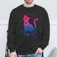 Bisexual Astrology Cat Colours Of Bi Pride Flag Sweatshirt Geschenke für alte Männer