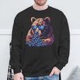 Blueberry Bear Sunglasses Blueberry Fruit Portrait Drawing Sweatshirt Gifts for Old Men