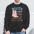 Boots Or Bows Gender Reveal Decorations Auntie Loves You Sweatshirt Gifts for Old Men
