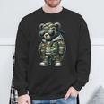 Camo Teddy Bear Hip-Hop Streetwear-Urban Camouflage Bear Sweatshirt Gifts for Old Men