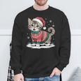 Cat Wearing Ugly Christmas Jumper And Santa Hat Cute Kitten Sweatshirt Geschenke für alte Männer