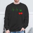 Cherry Heartbeat Cherries Fruits Ecg Pulse Sweatshirt Geschenke für alte Männer