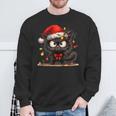 Christmas Grumpy Angry Cat Naughty Fairy Lights Sweatshirt Geschenke für alte Männer