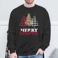 Christmas Tree Buffalo Check Leopard Xmas Merry Christmas Sweatshirt Geschenke für alte Männer