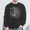 Compass And Anchor Boating Ocean Sea Retro Vintage Sailor Sweatshirt Gifts for Old Men
