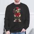 Cool Albanischer Teddybär Albanien Flagge Outfit Street Sweatshirt Geschenke für alte Männer