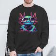 Cool Axolotl With Sunglasses Colourful Motif Axolotl Sweatshirt Geschenke für alte Männer