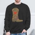 Cowboy Boots With Heart Sweatshirt Geschenke für alte Männer