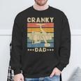 Cranky Dad Fishing Reel Humor Father Fisherman Retro Sweatshirt Gifts for Old Men