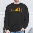 Digger Driver Digger Driver Heartbeat Ecg Heart Rate Sweatshirt Geschenke für alte Männer