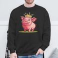 Divertido Cerdo Con Corona Para Los Amantes Del Reino Y Los Cerditos Camisa de entrenamiento Regalos para ancianos