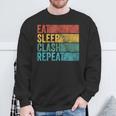 Eat Sleep Clash Repeat Gaming Clans Vintage Distressed Sweatshirt Gifts for Old Men