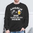 Fisch&Bier Darum Bin Ich Hier Angler Sweatshirt Geschenke für alte Männer