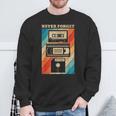 Never Forget Diskettehs Band 90S 80S Cassette Sweatshirt Geschenke für alte Männer