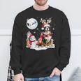 Bernese Mountain Dog Christmas Snowman Xmas Lights Sweatshirt Geschenke für alte Männer