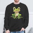 Frog With Big Eyes Frog Motif Sweatshirt Geschenke für alte Männer