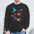 Origami Birds Pleated Kirigami Paper Crane Bird Sweatshirt Geschenke für alte Männer