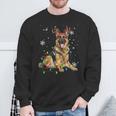 German Shepherd Christmas Tree Lighting Pyjamas Dog Lover Christmas Sweatshirt Geschenke für alte Männer