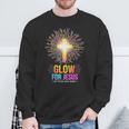 Glow For Jesus Let Your Light Shine Sweatshirt Gifts for Old Men