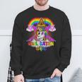 Hail Satan Einhorn Pentagramm 666 Okkult Gothic Sweatshirt Geschenke für alte Männer