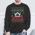 Happy Birthday Jesus Ugly Christmas Jumper Sweatshirt Geschenke für alte Männer