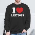 I Heart Love Ladyboys Asia Lover Thailand Ladyboy Sweatshirt Gifts for Old Men